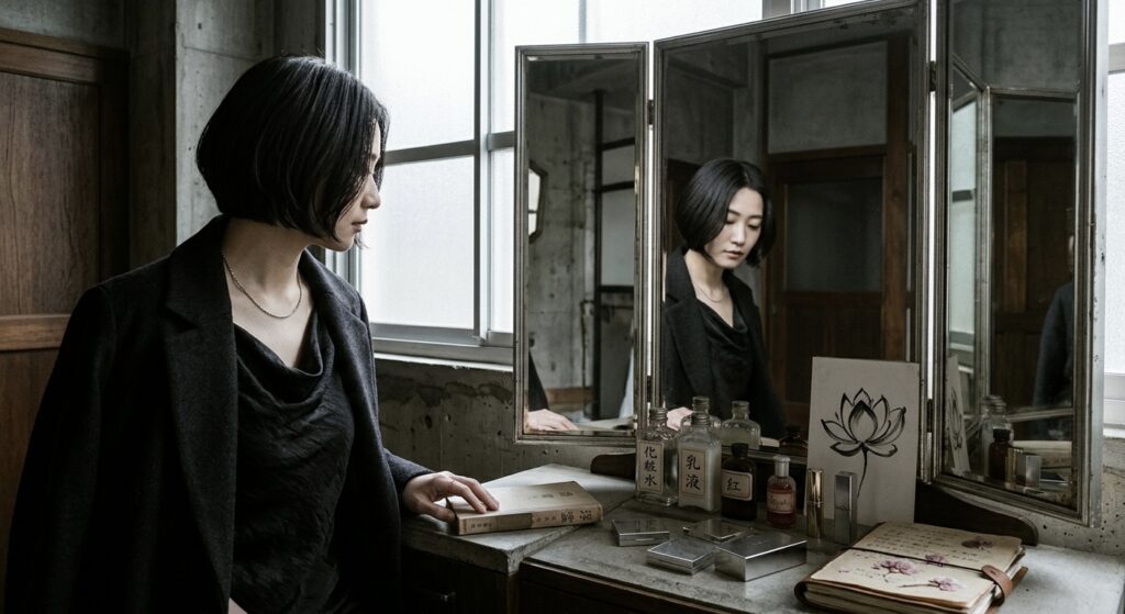 肌荒れ・引きこもりを経験し、「人生詰んだ」と絶望した体験から、構造翻訳へ辿り着くまでを表現したイメージ